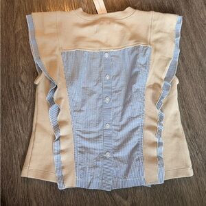 NWT - Anthropologie Ribbed Light Sand Top